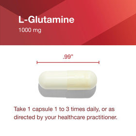 PROTOCOL FOR LIFE BALANCE L-Glutamine 1 000 mg capsules végétales sur fond blanc
