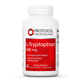 PROTOCOL FOR LIFE BALANCE L-Tryptophan 500mg 60 Veg Caps front view