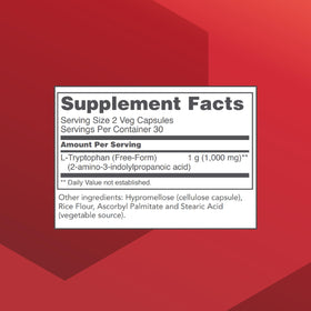 PROTOCOL FOR LIFE BALANCE L-Tryptophan 500mg bottle side view