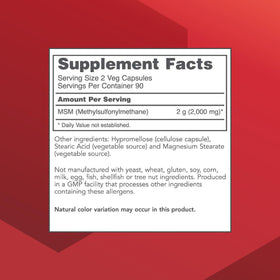 PROTOCOL FOR LIFE BALANCE MSM 1 000 mg capsules vegan