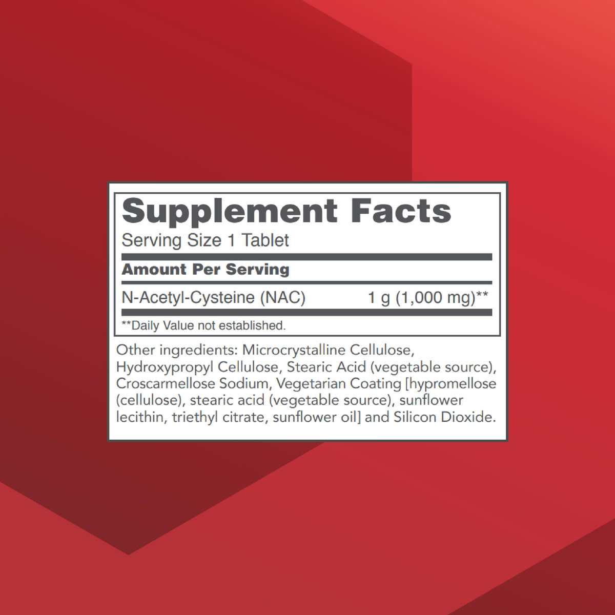 PROTOCOL FOR LIFE BALANCE NAC 1000 mg informations sur l'emballage