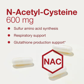 PROTOCOL FOR LIFE BALANCE NAC 600mg Sélénium 100 Veg Caps côté gauche