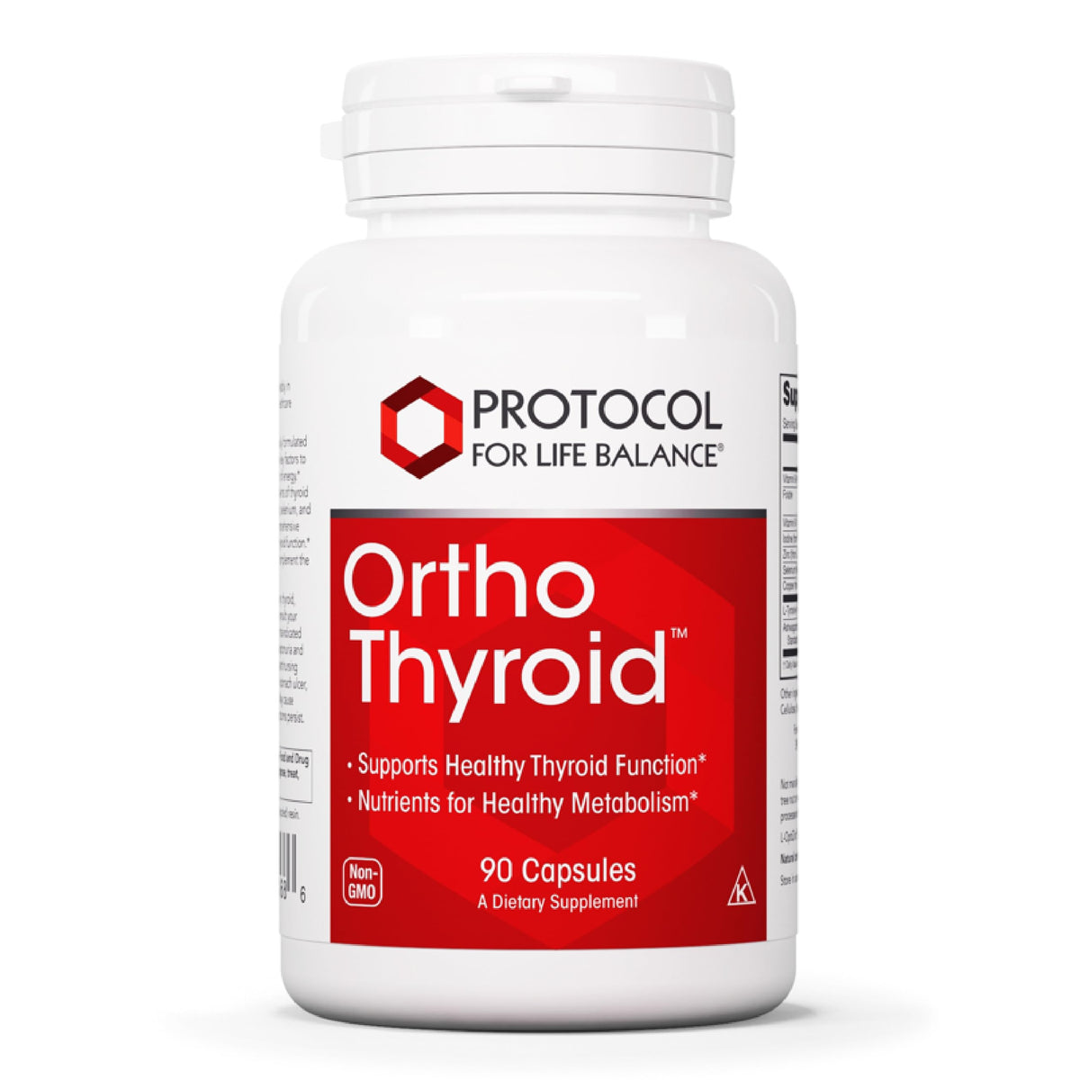 PROTOCOL FOR LIFE BALANCE Ortho Thyroid 90 Caps avec Ashwagandha - vue avant