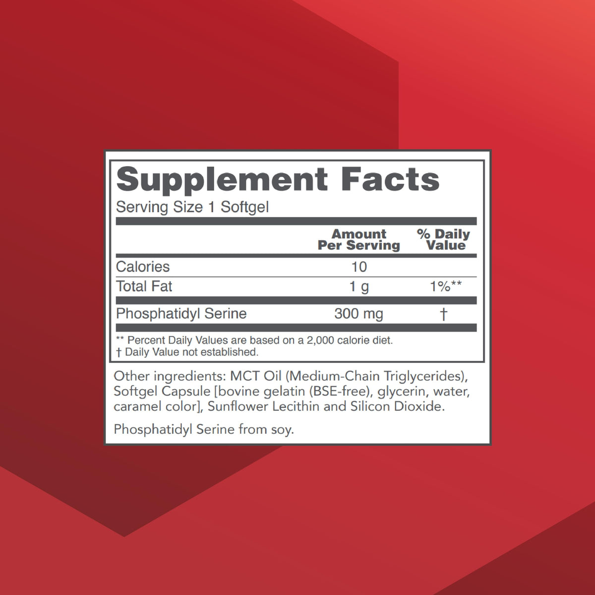 PROTOCOL FOR LIFE BALANCE Phosphatidylserine 300 mg softgels side view