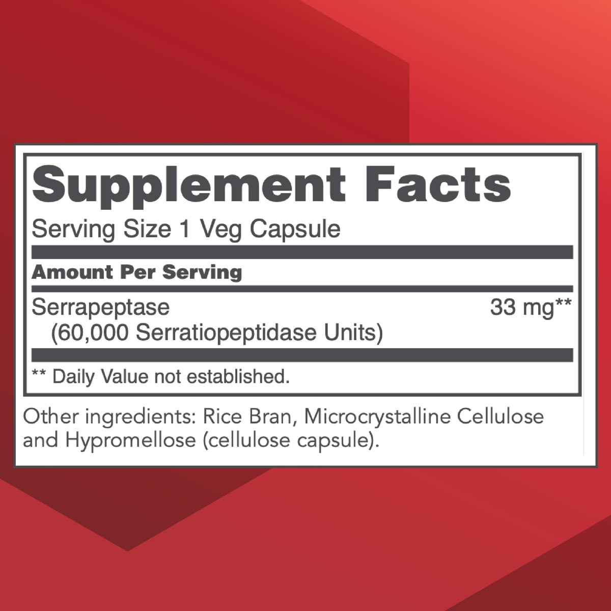 PROTOCOL FOR LIFE BALANCE Serrapeptase 60 Veg Caps side view