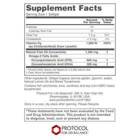 PROTOCOL FOR LIFE BALANCE Ultra Omega 3-D gélules, vue de côté