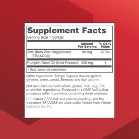 PROTOCOL FOR LIFE BALANCE Zinc Glycinate 30mg 120 gélules vue arrière