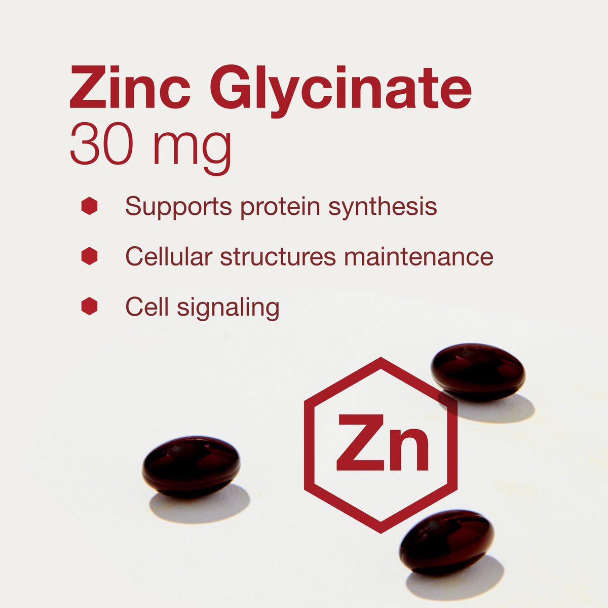 PROTOCOL FOR LIFE BALANCE Zinc Glycinate 30mg étiquette du produit