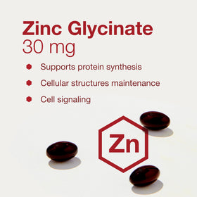 PROTOCOL FOR LIFE BALANCE Zinc Glycinate 30mg étiquette du produit