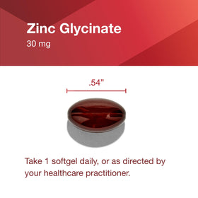 PROTOCOL FOR LIFE BALANCE Zinc Glycinate 30mg gélules avec ingrédients