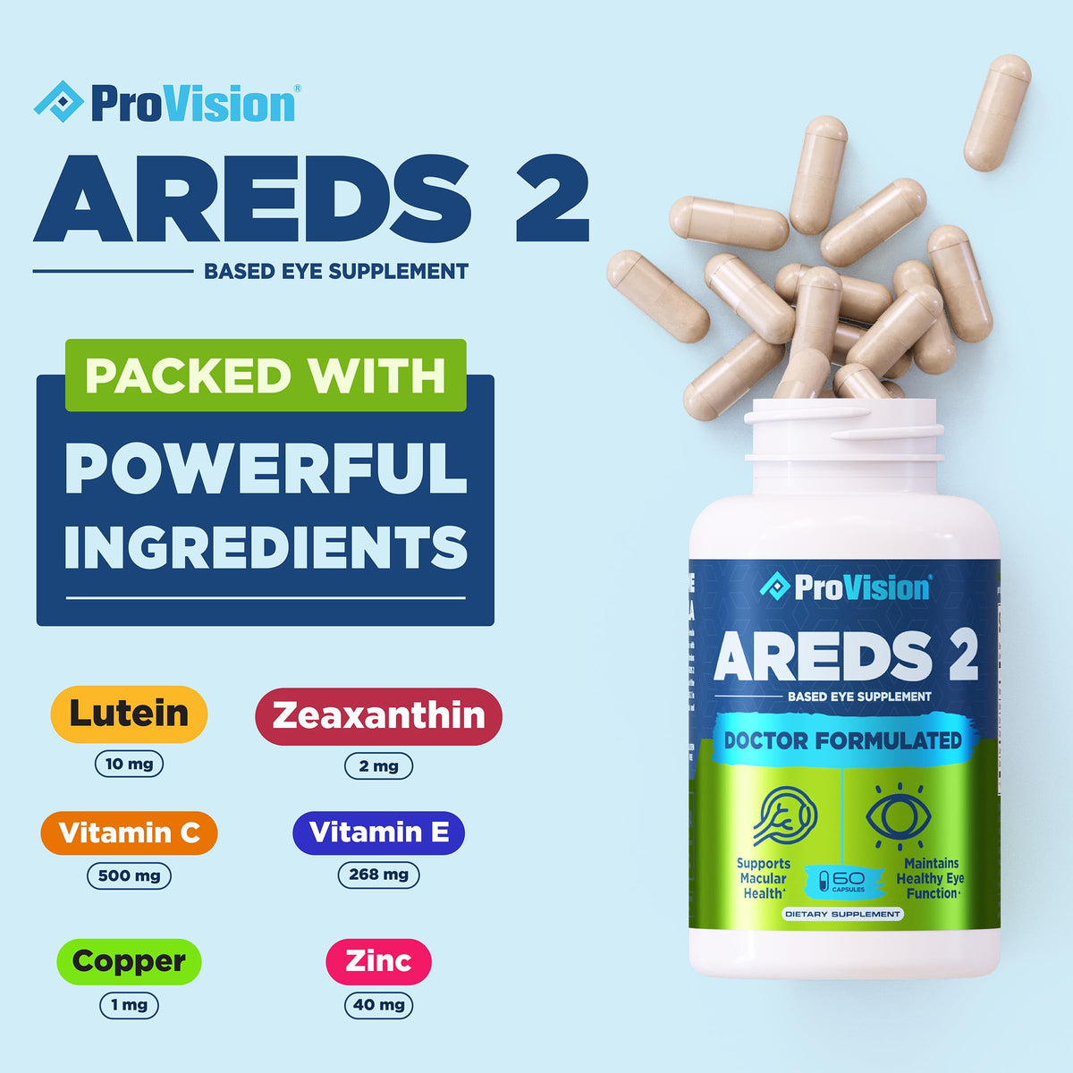 ProVision AREDS 2 Compléments Oculaires 60 Capsules arrière