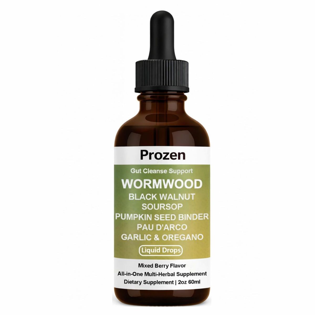 Prozen Wormwood Gut Cleanse 60ml flacon avant avec étiquette