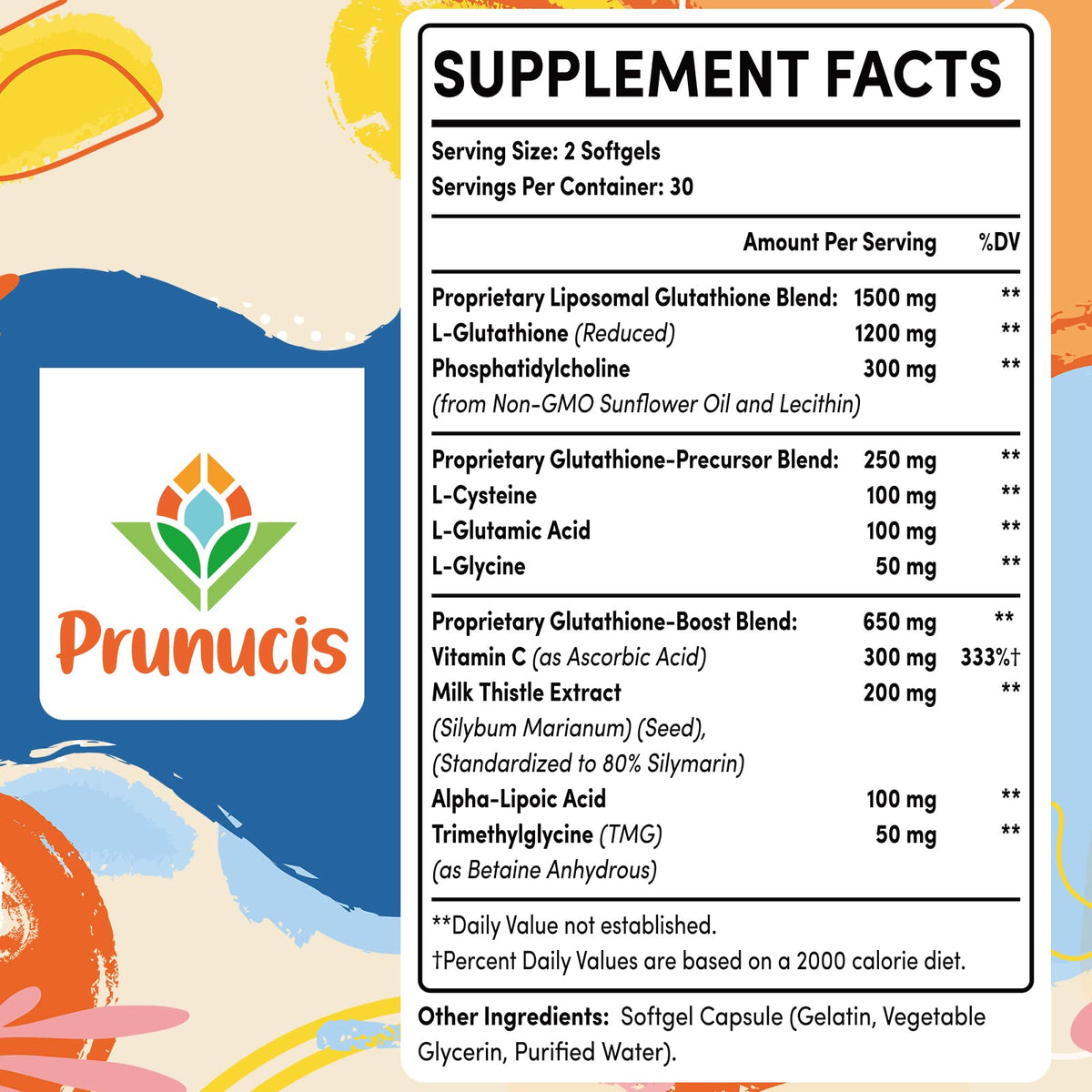 Prunucis Glutathione Liposomal 120 gélules emballage