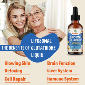 Prunucis Liposomal Glutathione 2000 MG avec verre d'eau