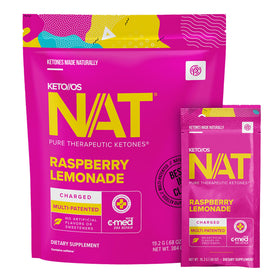 Prüvit KETO//OS NAT sachets de boisson citron framboise, vue de face