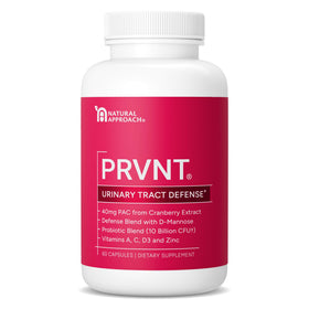 PRVNT Complément Alimentaire Cranberry PACs D-Mannose 60 Capsules vue de face