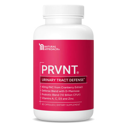 PRVNT Complément Alimentaire Cranberry PACs D-Mannose 60 Capsules vue de face
