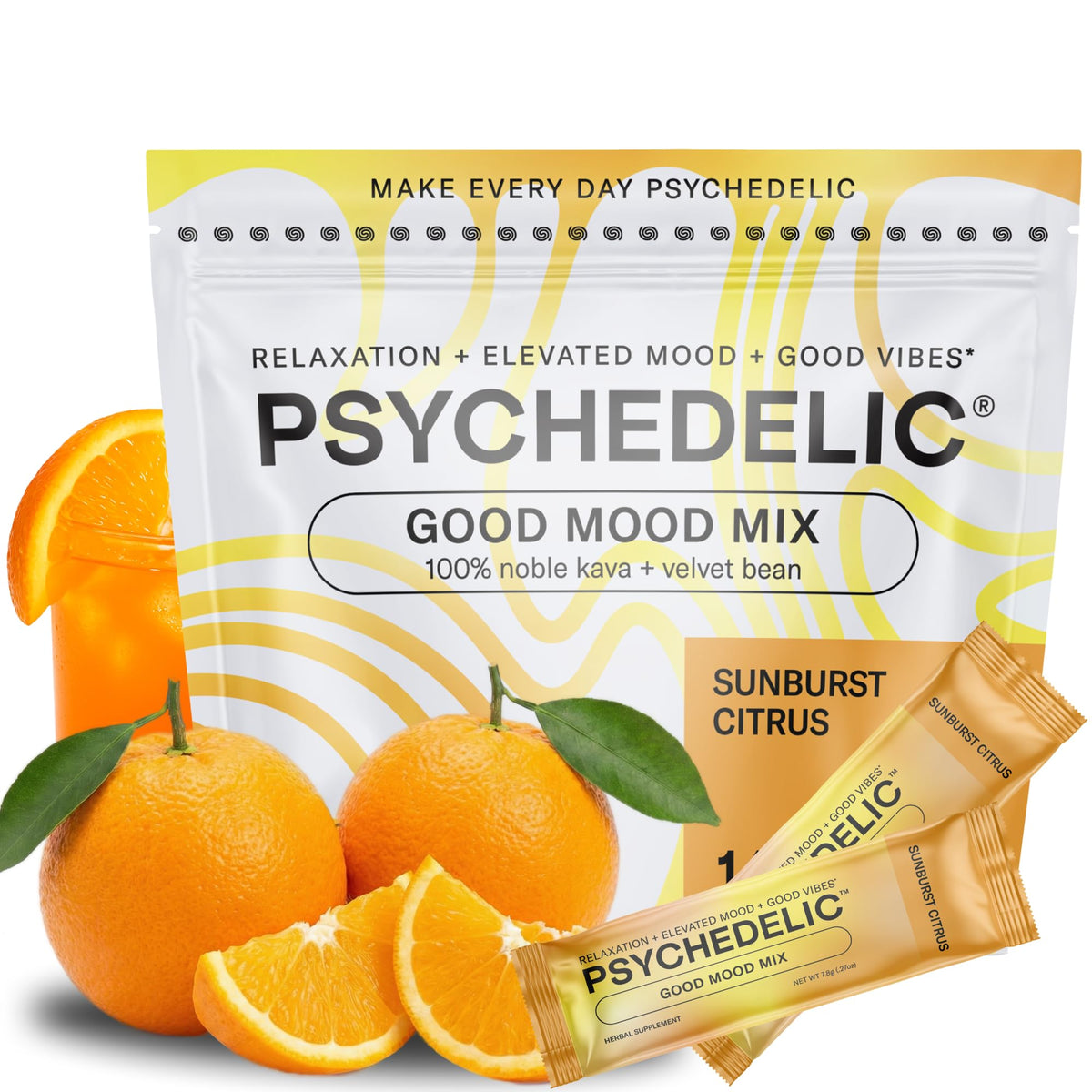 Psychedelic Water Boisson Kava sachets saveur agrumes