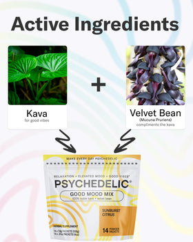 Psychedelic Water Boisson Kava saveur agrumes en verre
