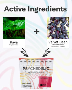 Psychedelic Water sachets de kava kava au goût fruité