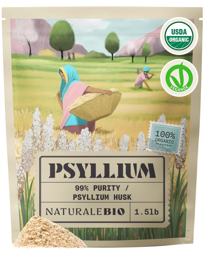 Psyllium bio NaturaleBio 680g vue avant avec étiquette