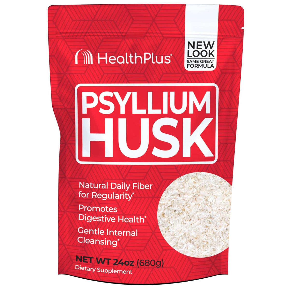 Psyllium Husk Fiber de Health Plus en poudre, 699g, vue de face