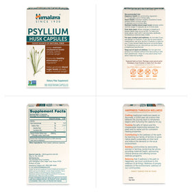 Psyllium husk Himalaya avec ingrédients naturels en arrière-plan