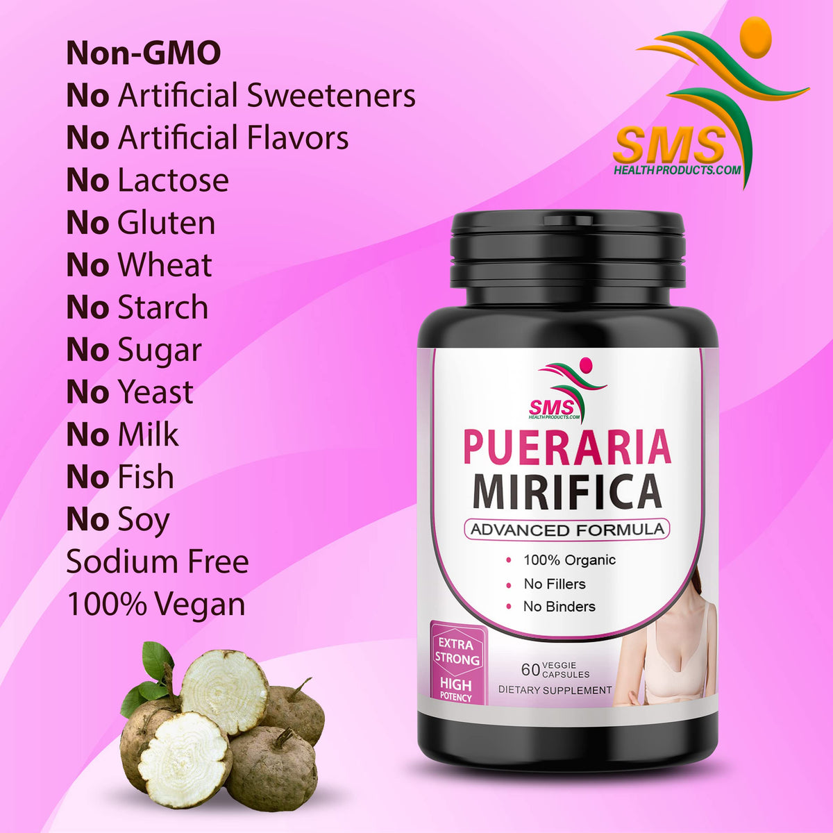 Pueraria Mirifica 10:1 Capsules sur un Fond Neutre