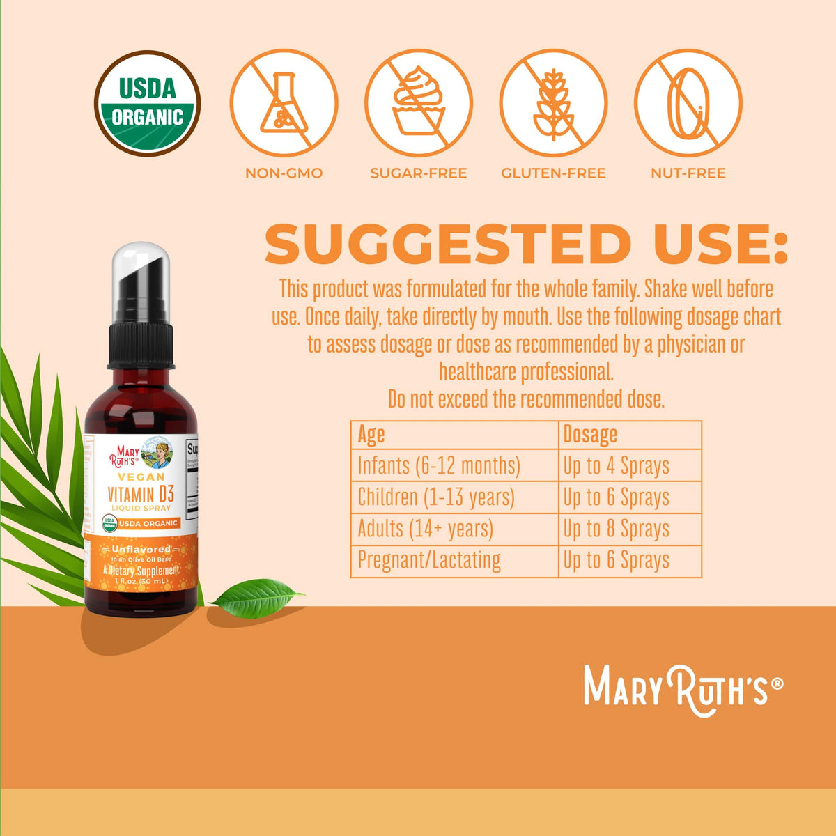 Pulvérisateur de vitamine D3 MARYRUTH'S en utilisation