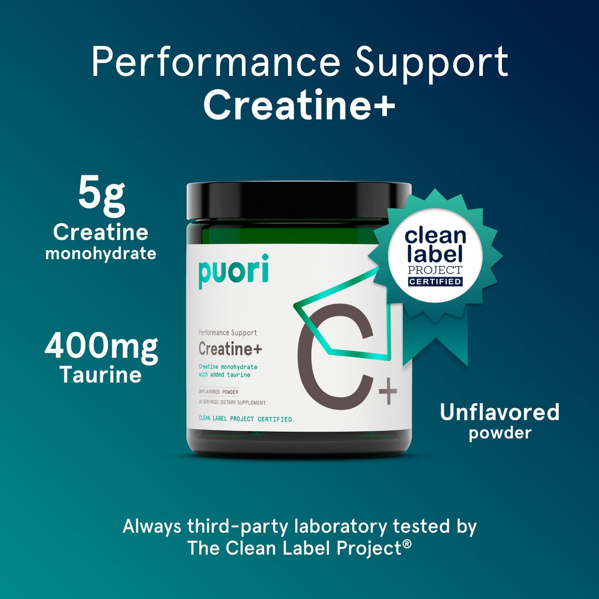 Puori Créatine Monohydrate 580g emballage