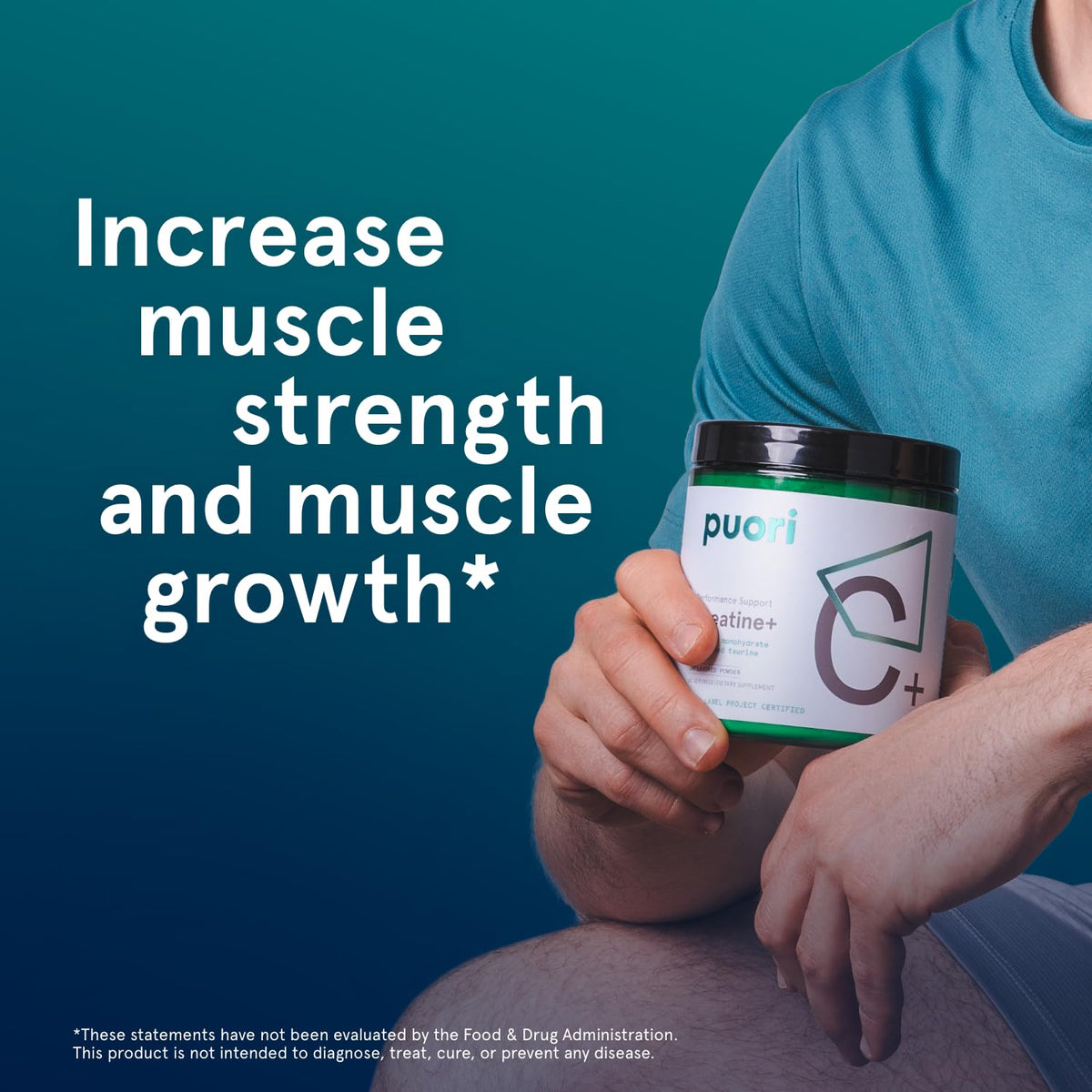 Puori Créatine Monohydrate 580g en vue de côté