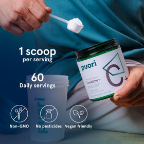 Puori Créatine Monohydrate 580g et accessoires de fitness