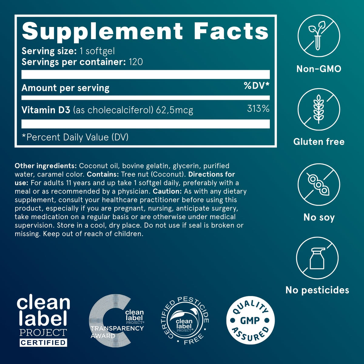 Puori Vitamine D3 120 gélules ouvertes