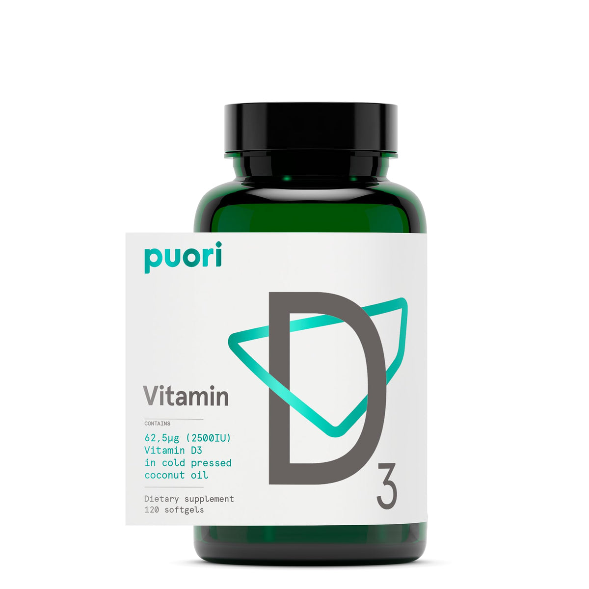 Puori Vitamine D3 2500 UI gélules photo avant