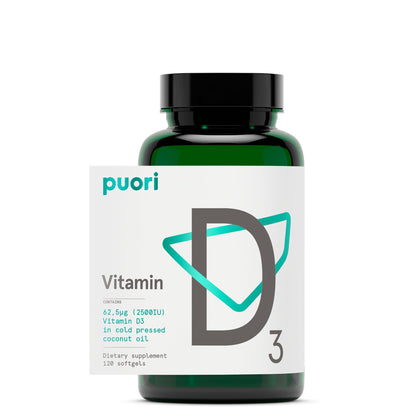 Puori Vitamine D3 2500 UI gélules photo avant