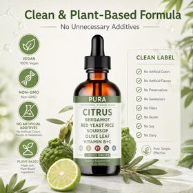PURA Bergamot Formule de Nettoyage du Foie à côté d'autres compléments alimentaires