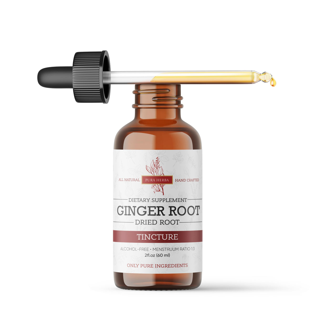 Pura Herba gouttes liquides de gingembre bio 168g à côté d'autres compléments alimentaires