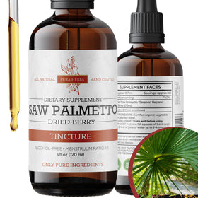 Pura Herba Teinture de Saw Palmetto 120 ml avec étiquette
