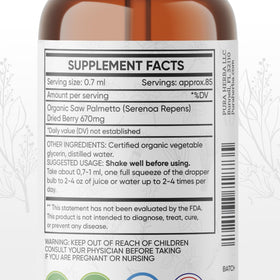 Pura Herba Teinture de Saw Palmetto 120 ml vue arrière