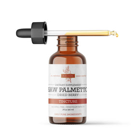 Pura Herba Teinture de Saw Palmetto sur une table en bois