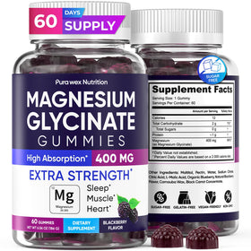 PURA WEX NUTRITION Gummies de Magnésium Glycinate 400mg Saveur Mûre - vue de face