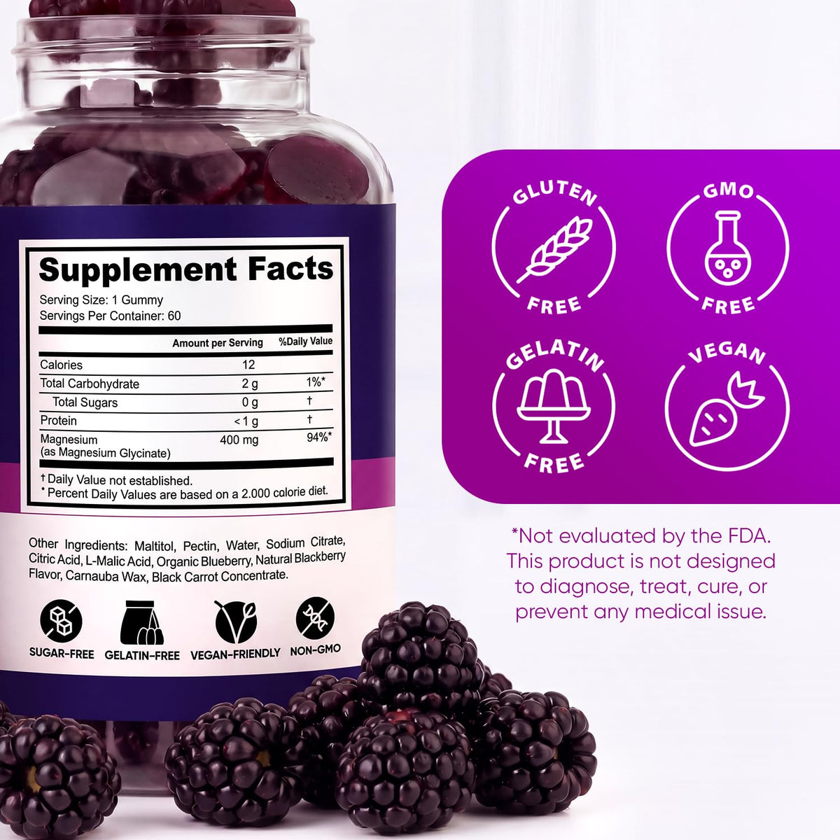 PURA WEX NUTRITION Gummies de Magnésium Glycinate 400mg - utilisation en famille