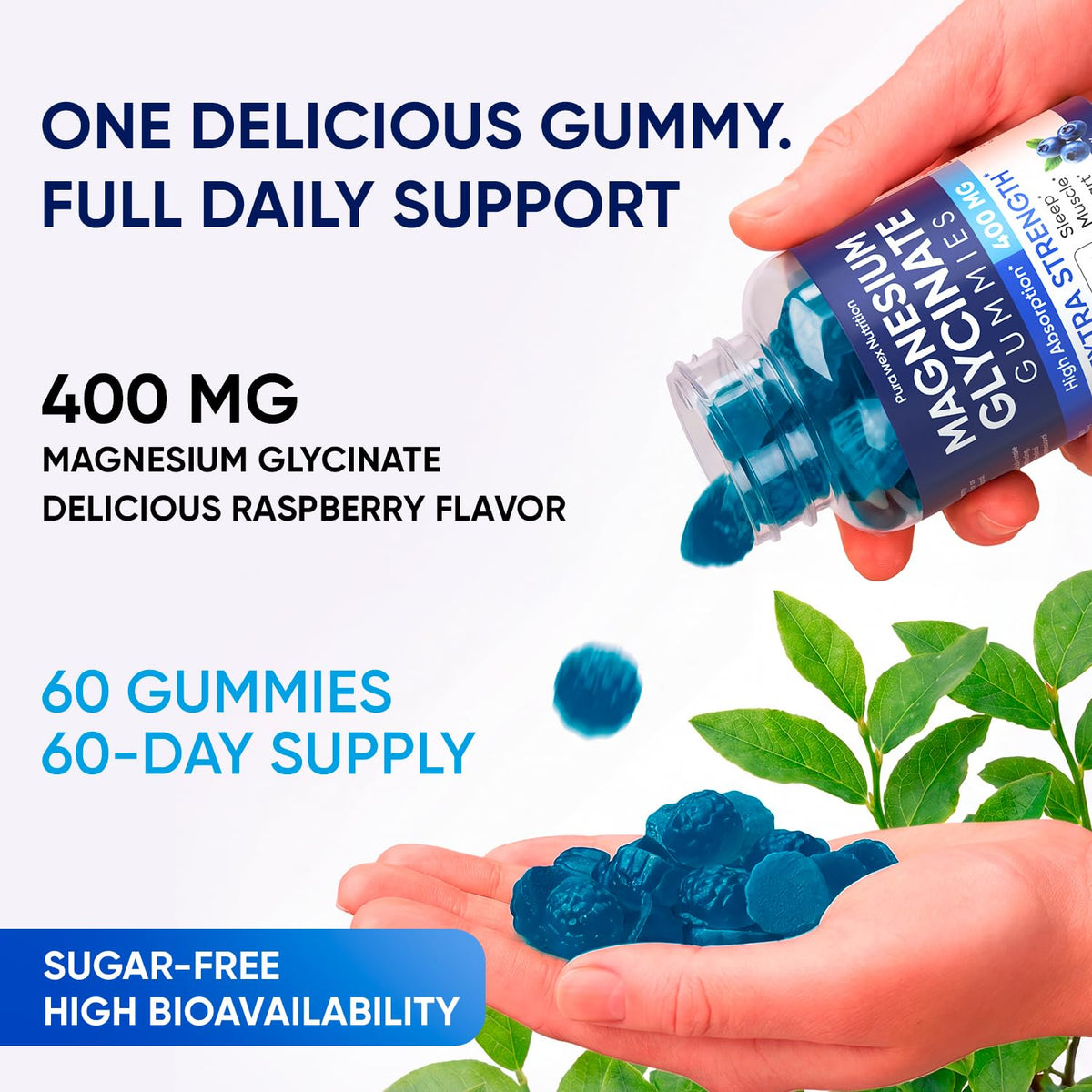 PURA WEX NUTRITION Gummies de magnésium glycinate dans leur emballage