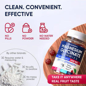 PURA WEX NUTRITION Gummies Magnésium Glycinate Cerise 400mg, boîte ouverte