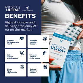 Purative Active H2 Ultra+ Tablettes d'Hydrogène, ingrédients sur l'emballage