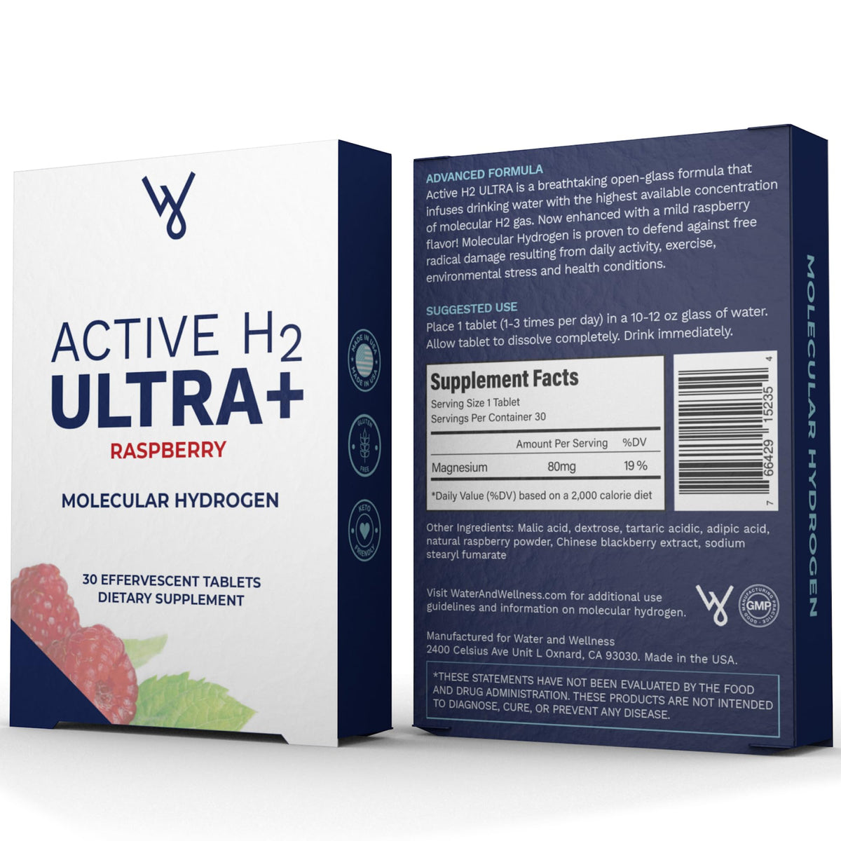Purative Active H2 Ultra+ Tablettes d'Hydrogène, vue de côté