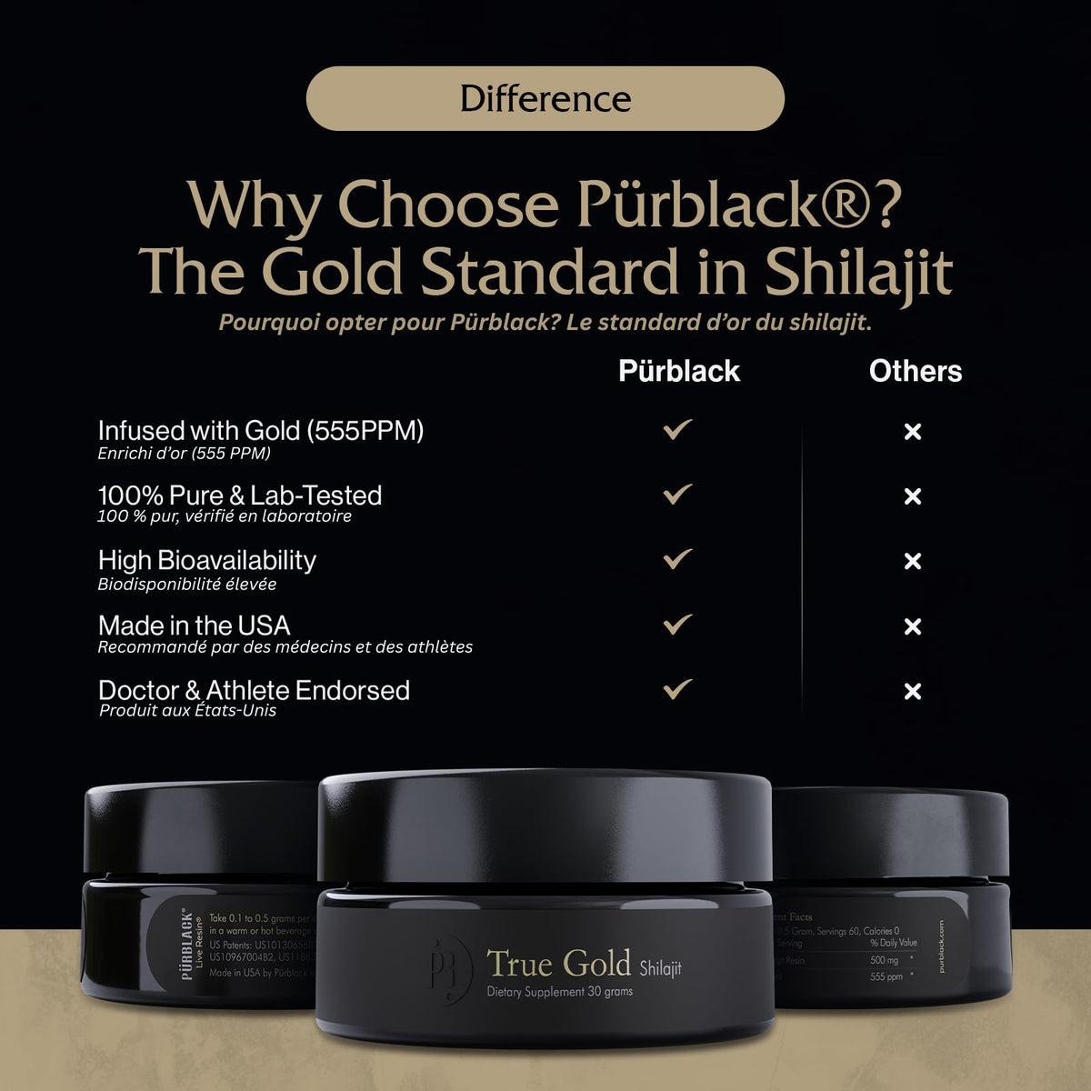 Pürblack Résine de Shilajit Pure 82g en gros plan