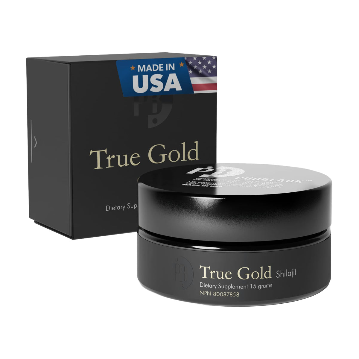 Pürblack Résine de Shilajit Pure 82g vue avant avec étiquette