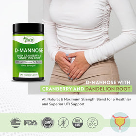 Pure By Nature D-Mannose 800mg avec ingrédients naturels