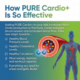 PURE Cardio+ 5000mg L-Arginine 1000mg L-Citrulline poudre dans un verre d'eau